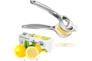 PBUSPU NVIYAM Zitronenpresse in Premium Qualität Zitronenpresse Handpresse aus Edelstahl Heavy Duty Zitruspresse Manuell Limettenpresse Bekommt Jeden Tropfen 7cm Durchmesser Universelle Größe Lemon Squeezer
