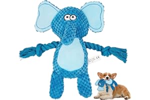 SHOKUTO Dog Toys for Puppy Small Medium Large Dogs, Dog Birthday Gifts Interactive Dog Toys for Boredom, Squeaky Dog Toys Elephant Dog Chew Rope Toys, Christmas Dog Toys Durable Stuffed Plush Dog Toys