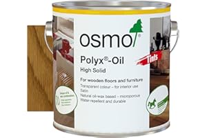 Osmo Polyx®-Oil Tints - Hard Wax Oil 3071, Honey Satin Finish, 2.5L - Durable Wood Oil for Wooden Furniture, Water-Resistant Floor Wax, Wood Treatments - Ideal for Oak, Pine, Spruce, Beech & More