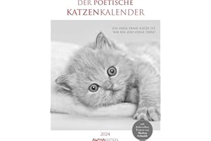 ‎ALPHA EDITION Der poetische Katzenkalender 2024 - Bild-Kalender 23,7x34 cm - mit schönen Zitaten - schwarz-weiß - Wandkalender - mit Platz für Notizen - Alpha Edition