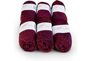 ggh Joker Box – 6 ovillos, mezcla de lana virgen con degradado , lana para tejer o ganchillo, color 006, rojo óxido y ciclamen