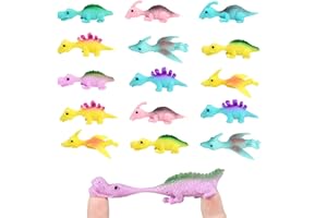 Alftek 15 Stück Schleuder Dinosaurier, Slingshot Dinosaur Finger Toys, Drachenkind, Lustige Fliegende Dinosaurier Schleuder Spielzeug, Dinosaurier Spielzeug, Zufällige Farbe