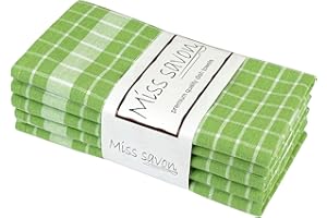 MISS SAVON Strofinacci Cucina Set di 5 Canovacci Cucina Cotone 100% Stracci Cucina Set Strofinacci Cucina Verde di Alta qualità (Verde, Set da 5)