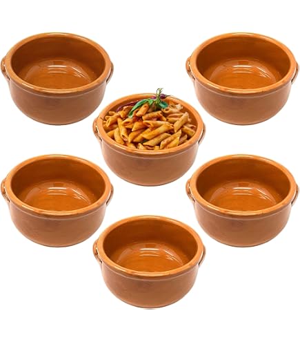 6 Pentole In Terracotta Güvec – Pirofile Per Sformati E Piatti Caldi, Smaltate Internamente, Fondo Non Smaltato, Diametro 11,7 Cm - 2