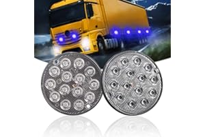 Teguangmei 2 x 14LED Emergency Warning Flashing Lights,Super Bright Blue Beacon 42W Emergency Hazard Caution Strobe Recovery Breakdown Light Bar for Car Truck SUV Trailer Caravan 12-24V