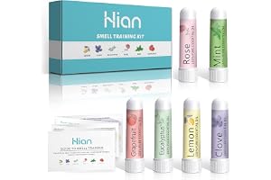Hion Lukt träningssats, 6 eteriska oljor, luktträningssats hjälper till att återfå din luktsinne, eteriska oljor av citron rosa mynta grapefrukt kryddnejlika
