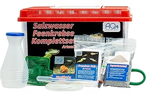 AQ4Aquaristik Premium Salzwasser Feenkrebse Artemia Komplettset 6 Liter: Zuchtansatz, Premiumsalz, Futter, Anleitung- Urzeitkrebse, Artemia parthenogenetica
