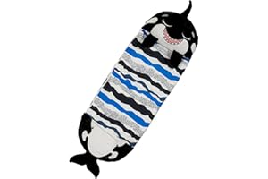 Happy Nappers Pillow & Sleepy Sack- Comfy, Cozy, Compact, Super Soft, Warm, All Season, Sleeping Bag with Pillow- Blue Shark
