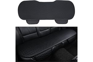 bangminda Coprisedili Universali in Pelle PU Cuscino Impermeabili Resistenti ai Graffi per Sedili Posteriori per Maggior Parte Auto SUV (1 Coprisedili Posteriori, Nero)