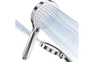 SREWOHS Głowica prysznicowa, ręczna głowica prysznicowa wysokociśnieniowa 5 trybów natrysku Wbudowane tryby zasilania do czyszczenia wanny, płytek i zwierząt domowych (głowica prysznicowa bez węża)