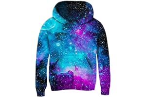 AIDEAONE Sweat à Capuche Garçon Filles Enfants Imprimé 3D en Molleton Pull Sweats À Capuche avec Grande Poche