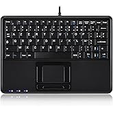 Perixx PERIBOARD-510HPLUS Wired Keyboard with Touchpad - Super Mini 230 x 160 x 17 mm - 2 Port Hub - USB Port - Cable 1.8 m -