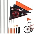 XIHIRCD 3pcs Bike Flag, Adjustable Bicycle Safety Flag with Pole Black Spider Jolly Roger Stroller Flag Waterproof Warning Flag for Tricycle Go Kart Wheelchair Kayak ATV