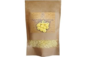 AROMATIKA TRUST THE POWER OF NATURE Cocoa butter drops 500g - Theobroma Cacao Butter - Cocoa/Cacao butter chips food grade - Cocoa Butter Drops - Rich in Antioxidants, Minerals and Vitamins - for Baking and Beauty Recipe Needs