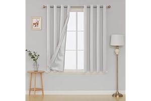 Deconovo Tende Camera da Letto Oscuranti Termiche Isolanti Tende a Pannello con Rivestimento in Argento per Casa Moderne 140x180cm Grigio Perla 2 Pannelli