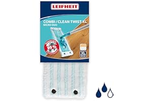 Leifheit Housse Clean Twist/Combi XL micro duo, housse de rechange en microfibres pour balai à plat Combi, housse pour balai nettoyante et absorbante
