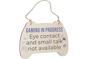 HONZEE Teenage Boy Gifts for Gamer, Gaming Cool Birthday Presents for 13 14 15 Year Olds Boys Girls for Playstation Fortnite Gifts Bedroom Accessories Christmas Xmas Gifts for Men Brother Wood Sign Plaque