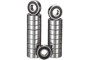 HiPicco 696-2RS Deep Groove Ball Bearings, ID 6mm x OD 15mm x Width 5mm Miniature Bearings, Double Rubber Sealed Ball Bearing Pre-Lubricated Chrome Steel Z2 Lever 20pcs