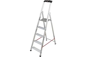 Escabeau Professionnel Pliable en Aluminium 5 marches Larges Hailo Alu Pro