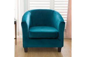 Topchances, Coprisedia per poltrona con schienale avvolgente, copertura per poltrona e divano, in velluto elasticizzato, morbido e lavabile, per banconi da bar, colore 3118