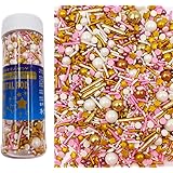 Sprinkles Rose gold Pink 120g/ 4.2oz, mix Cake sprinkles Jimmies Cupcake Manvscakes Traditional Christmas Metallic Confetti T