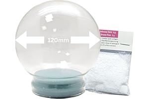 ‎SCHNEEKUGELHAUS Bastel-Schneekugel Ersatzglas m. 1 x Schnee | DIY Ersatzglas | Schneekugel reparieren | 120mm Durchmesser | 40007
