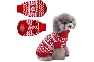 Xlong Suéter para Perros, Ropa de Invierno para Mascotas, Jersey Navideño para Perros, Rojo, Talla S