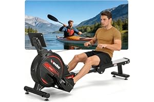 Rowing Machine for Home Gym, Wenoker Magnetic Rower with 16 Levels of Quiet Resistance, 350LB Capacity and App Compatible