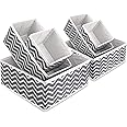 Fabric Storage Box Foldable Wardrobe Drawer Dividers Closet Dresser Organiser Collapsible Cloth Drawer Insert Cube Basket Bins Container for Underwear Socks, Neck Ties, Scarves, and Handkerchiefs