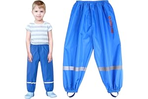 oosheon Pantaloni da Pioggia Unisex per Bambini,Pantaloni da Pioggia per Bambini e Bambine,Cartoon Antivento Salopette,Pantaloni Antipioggia per Bambini,Pantaloni Anti-Fango