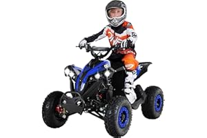 ‎ACTIONBIKES MOTORS Actionbikes Motors Kinder Quad Elektro ATV Reneblade | 𝟒𝟖 Volt 𝟭𝟬𝟬𝟬 Watt Motor bis 𝟐𝟒 km/h - Kinderquad - Pocket Quad - Miniquad - Safety Fußschalter - Für Kinder ab 8 Jahren (Schwarz/Blau)