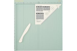 Vaessen Creative Score Easy Plaque de Rainurage en CM Couleur Menthe avec Plieuse Os et Guide pour Fabriquer des Cartes et des Loisirs Créatifs avec du Papier, 30,5 x 30,5 cm