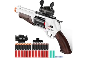 RuiDaXiang Pistolet Jouet, Pistolet de tir, Blasters en Mousse EVA et Roue de rechargement pour Les Jeux d'intérieur et d'extérieur (Bleu)