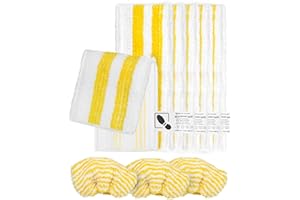 LUNEKUCK 9 Pièces Accessoires pour Kärcher SC2 SC3 SC4 SC5 Inclus 6 Microfibre Serpillères pour sol et 3 Bonnettes pour Kärcher Nettoyeur Vapeur Easyfix SC Série