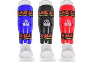 MAR INTERNATIONAL Shin Guards for Kids & Adults | Vinyl Dipped Foam Shin Pads for Kickboxing, Muay Thai, MMA, Karate, Taekwondo | Leg Protectors for Boys, Girls, Men & Women | Combat Sports Safety Gear