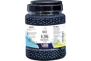 Neez Bille Airsoft - Softair Haut-Grade Biodegradable Plastiques Billes pour BB Loader Pistolet, Fusil à air Comprimé - 1000, 2000, 5000 et 10000 Munition de Billes de 6mm 0,20g