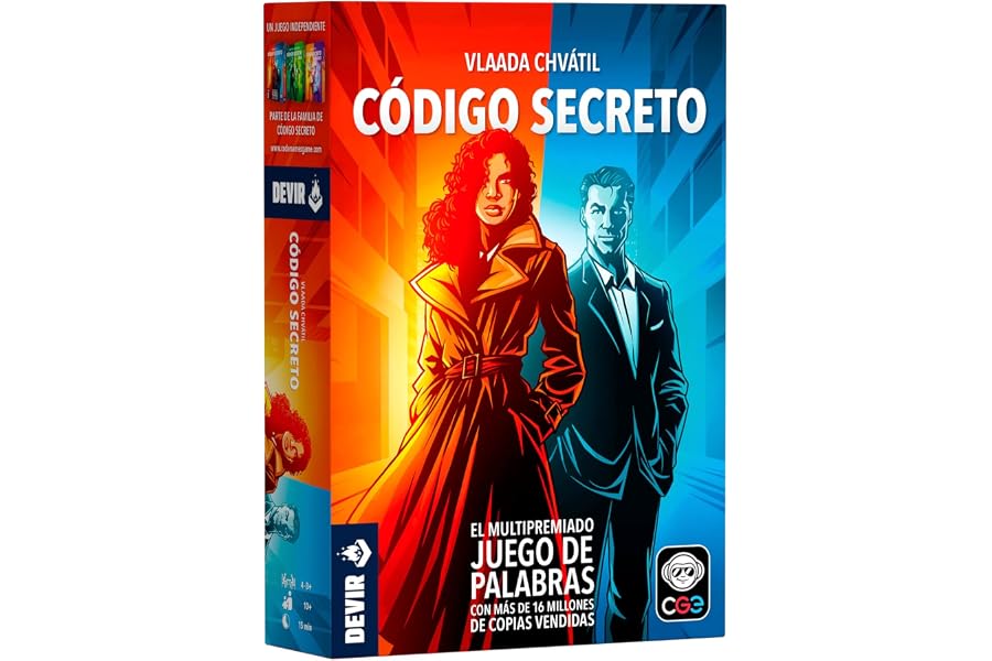 Devir - Código Secreto, Juego de Mesa de Espías y Palabras por Equipos, Estrategia y Deducción, para 2-8 Jugadores, a Partir 