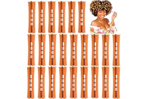 RJMBMUP Perm Rods Hair Rollers Large Long Short Hair Styling Tool Hair Curlers for Natural Hair Dark Orange Color