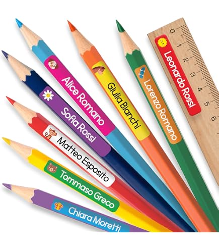 1280 Etichette Adesive Personalizzate Per Matite E Penne – Adesivi In Vinile Impermeabile, Colorati E Resistenti, Per Scuola E Asilo – Nome E Oggetto Sempre Sotto Controllo