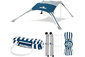 MOMEVO - Sunsail Young Family Strandzelt - Sonnensegel Strand mit zertifiziertem UV Schutz UPF50+ (Bis 4 Personen, Sailor)