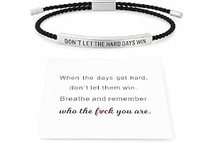 Låt inte de hårda dagarna vinna det flätade armbandet, En storlek passar | Inspirerande armband med glidgravyr i rostfritt stål, justerbart motiverande budskap smycken