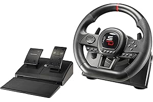 Subsonic Superdrive - Volante de carreras SV650 con pedales, cambio y vibración - Xbox serie X/S, Switch, PS4, Xbox One, PC, PS3 (programable para todos los juegos)