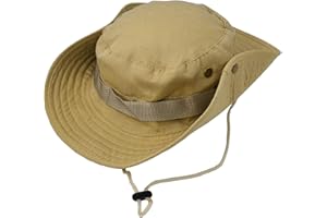 Taeku Buschhut, Herren Damen Mesh Bucket Boonie Hat Breite Krempe Sonnenhut mit Kinnband Fischermütze Outdoor Angelhut