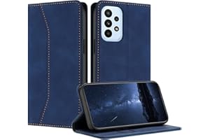Mo-Beauty Hülle Kompatibel mit Samsung Galaxy A32 4G, Handyhülle Samsung A32 4G, Galaxy A32 4G Hülle, PU Leder Flip Klappbare Schutzhülle Magnet Ledertasche Klapphülle für Samsung A32 4G(Blau)