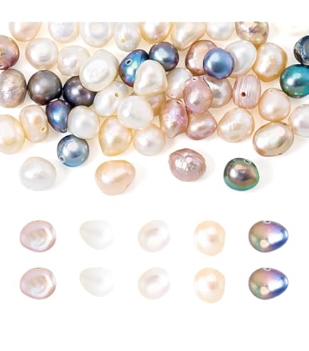 Beebeecraft 1 doos 24 stuks/streng natuurlijke gekweekte zoetwaterparels 7 ~ 8,5 mm aardappel ronde onregelmatige witte losse parel kralen voor zomer sieraden maken armband ketting ambacht (gat: 0,5