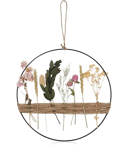 Couronne Fleurs Séchées Atmosphera D34 Cm – Décoration Murale Naturelle Élégante