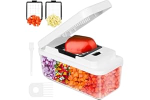 VIHOOM Kitchen Mandoline Food Chopper - Vegetable Cutter - Food Onion Salad Veg Chopper with Container - French Fry Potato Chipper - Food Chopper for Cutting Vegetables and Fruit (4 in 1 Compact)