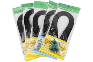 Walfront 600 Streifen DIY Quilling Papier 3mm Breite Reine Farbe Origami Papier Hand Handwerk Dekoration(schwarz)