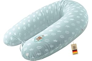 Sei Design Coussin d'allaitement et de Grossesse | Maternité Bebe Oreiller XXL 190 x 30| Remplissage EPS microbilles Hypoallergénique | Taie 100% Coton Amovible et Lavable