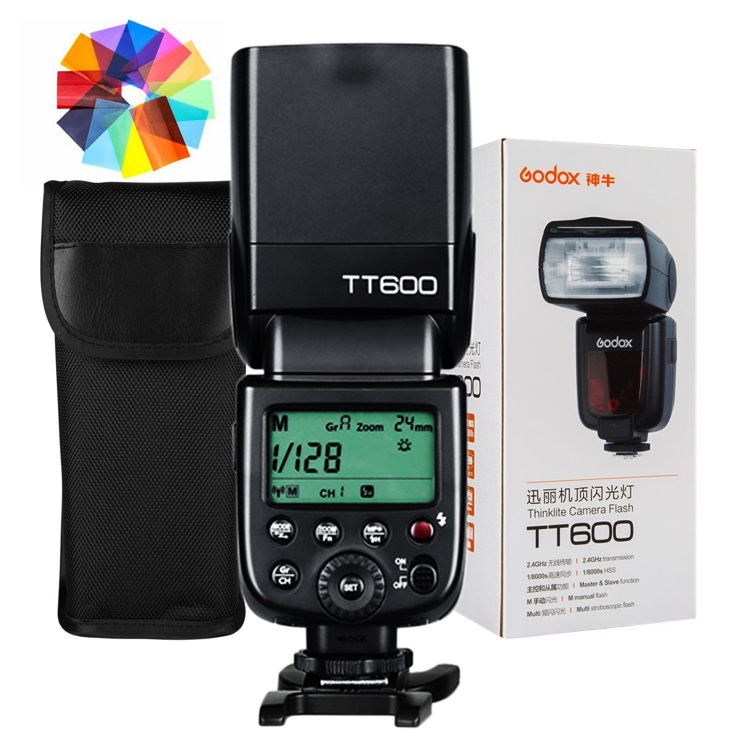 Godox TT600 Manual Speedlite Flash with Built-in 2.4GHz Godox X Series Radio Transceivers for All Digital Cameras with Standard Hot Shoe (Black)